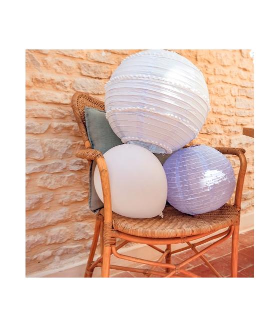 Lanterne Tissu Plumetis Bleu