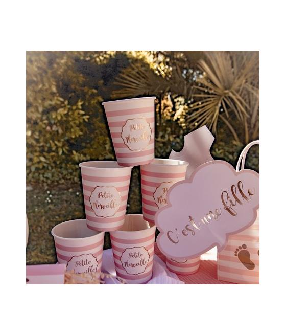 Gobelets Petite Merveille Rayé Blanc