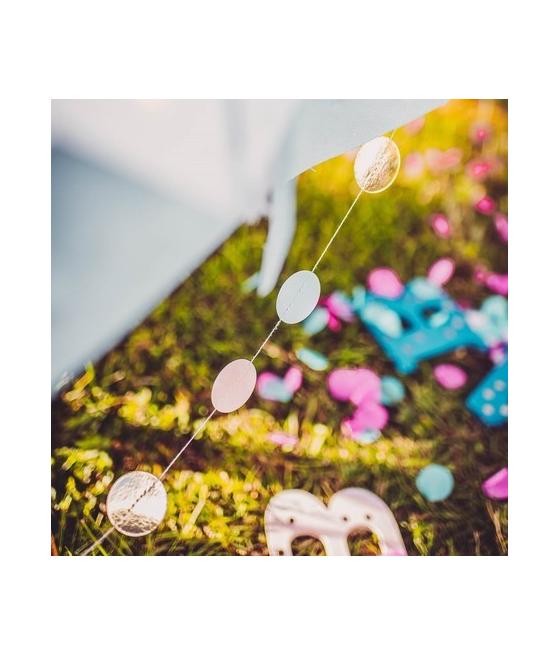 Guirlandes De Cercles Bleu Rose Or