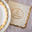 16 serviettes mon 1er anniversaire Blanc et or