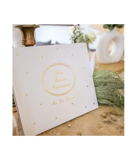 Livre d'or médaillon mon 1er anniversaire or