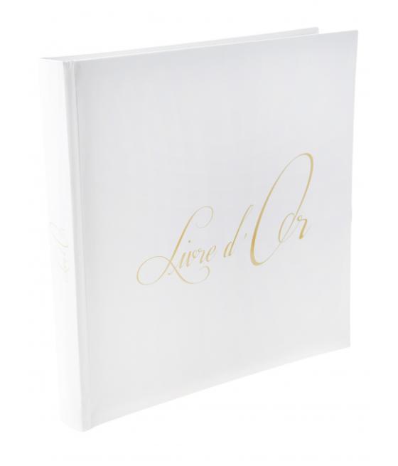 Livre d'or blanc avec écriture " livre d'or"