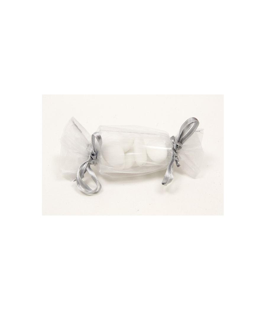  Sacs organza forme bonbon Gris 