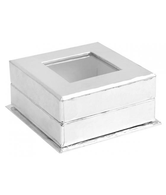  Boites carrees Ã  fenÃªtre argent 