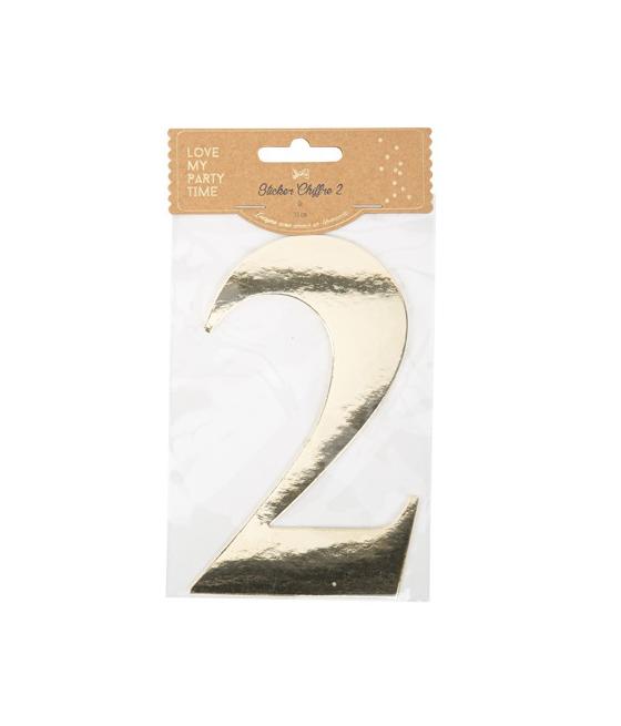 Sticker Chiffre 2 Or