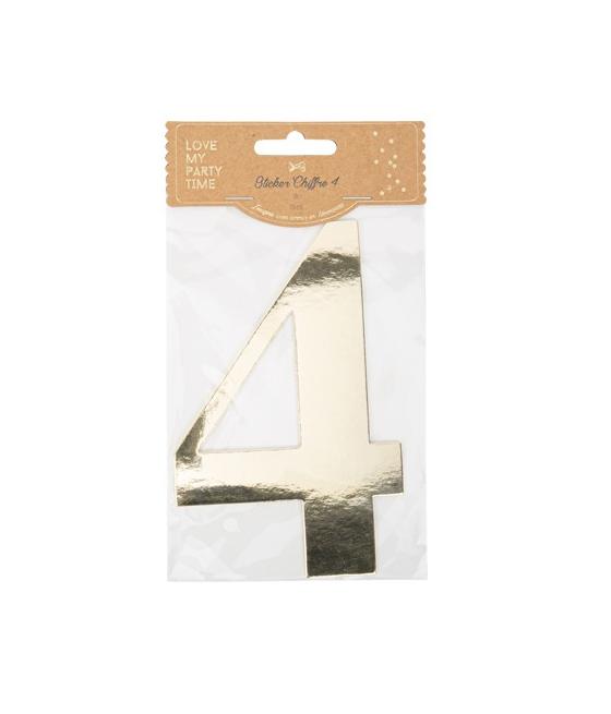 Sticker Chiffre 4 Or