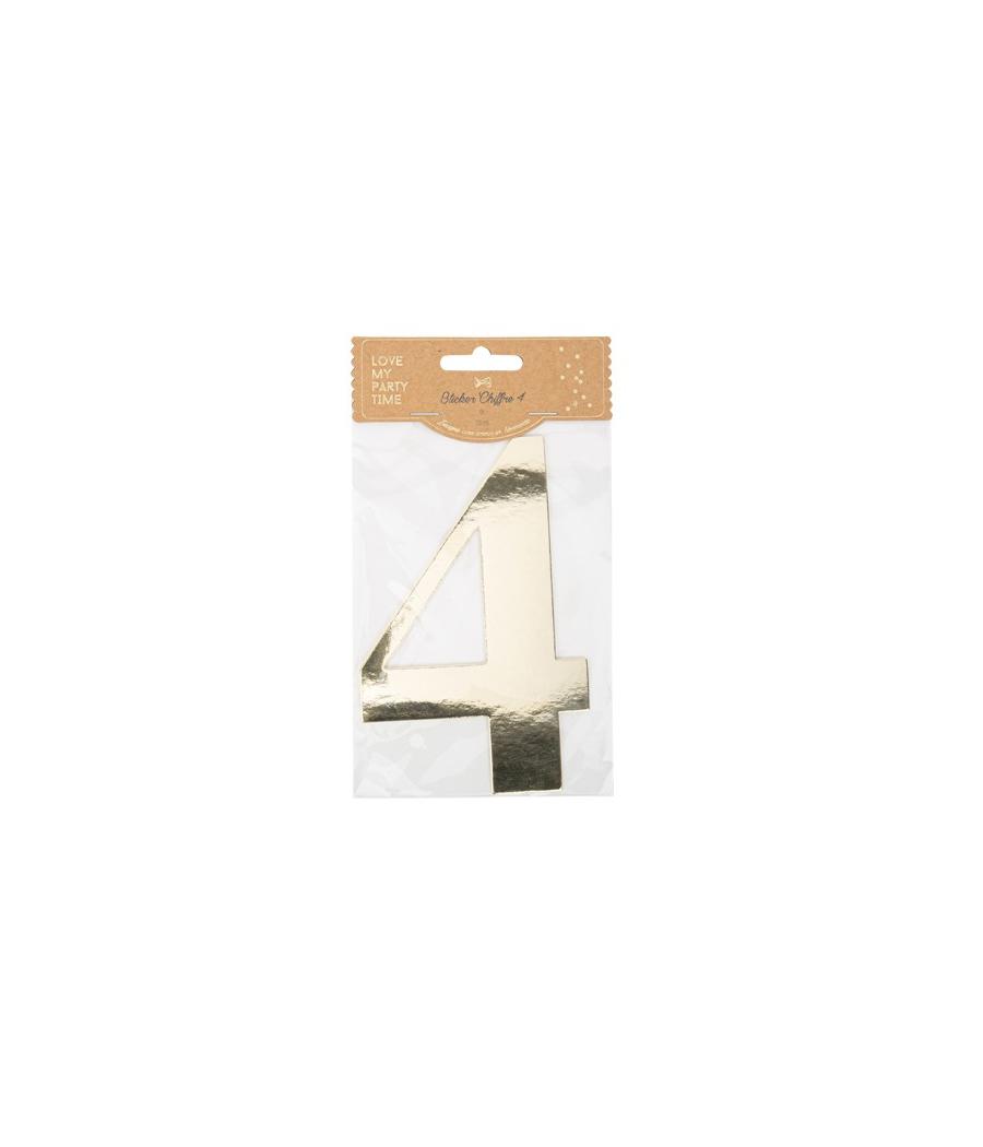 Sticker Chiffre 4 Or