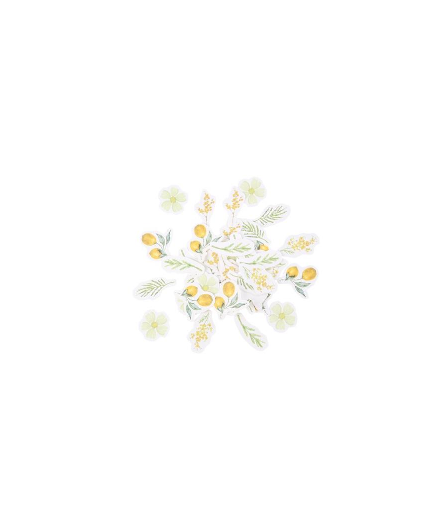 100 Confettis Mimosa, Citrons et Feuillages