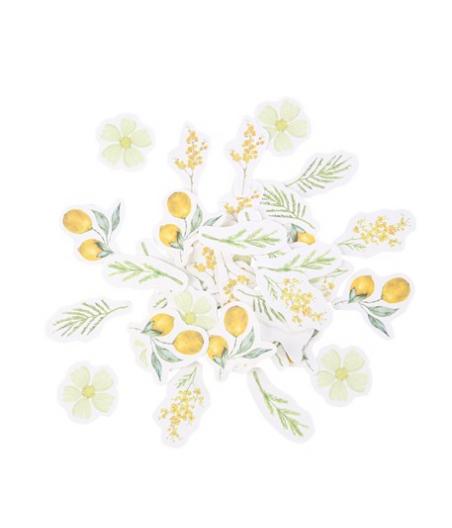 100 Confettis Mimosa, Citrons et Feuillages