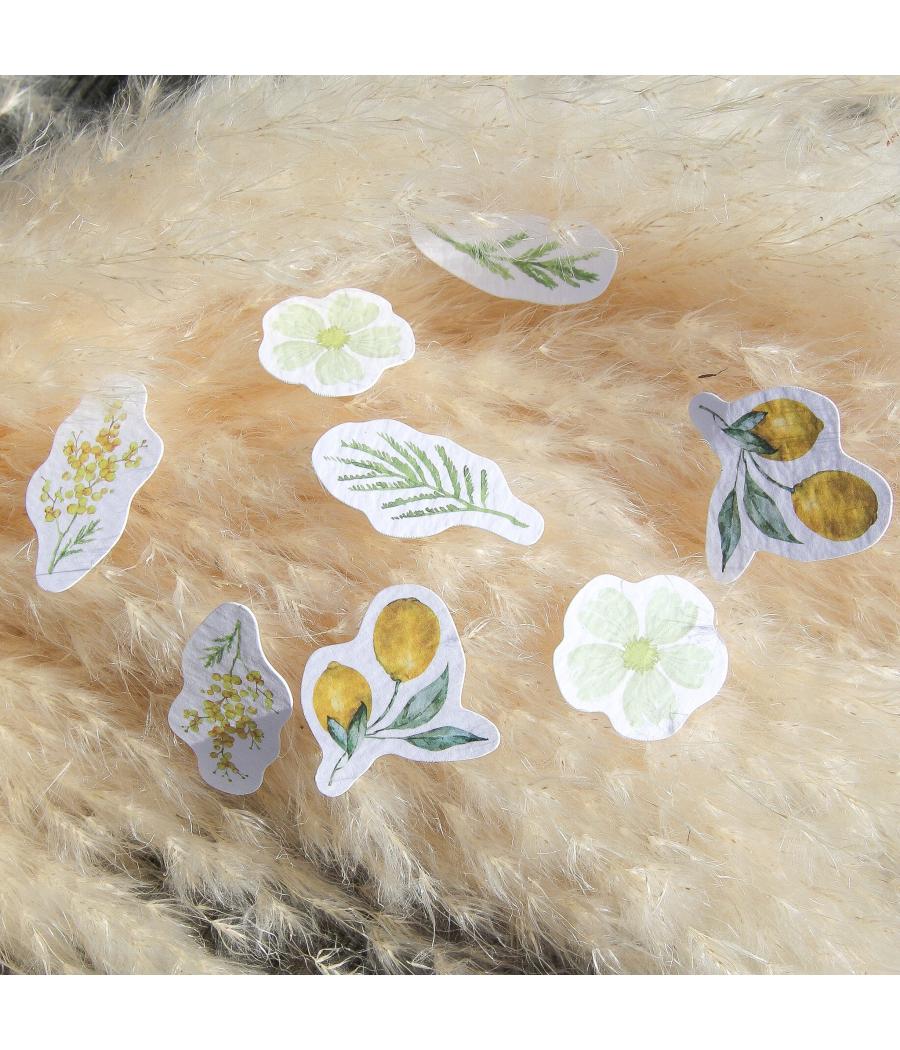 100 Confettis Mimosa, Citrons et Feuillages