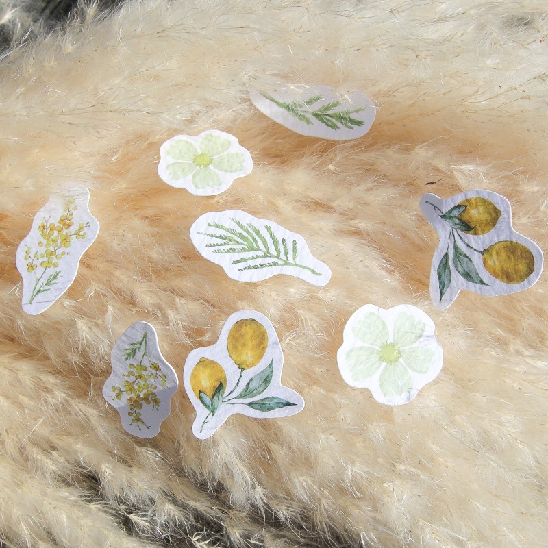 100 Confettis Mimosa, Citrons et Feuillages