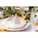 8 Assiettes Mimosa Citrons Feuillages et Or
