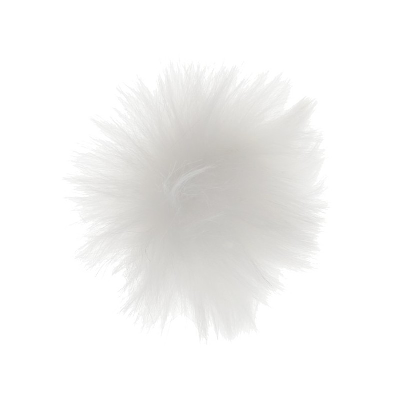  Pompons fourrure blanc 
