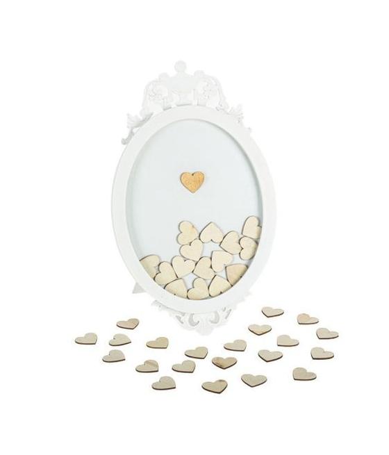 Cadre Livre d'Or Bois Blanc et Or