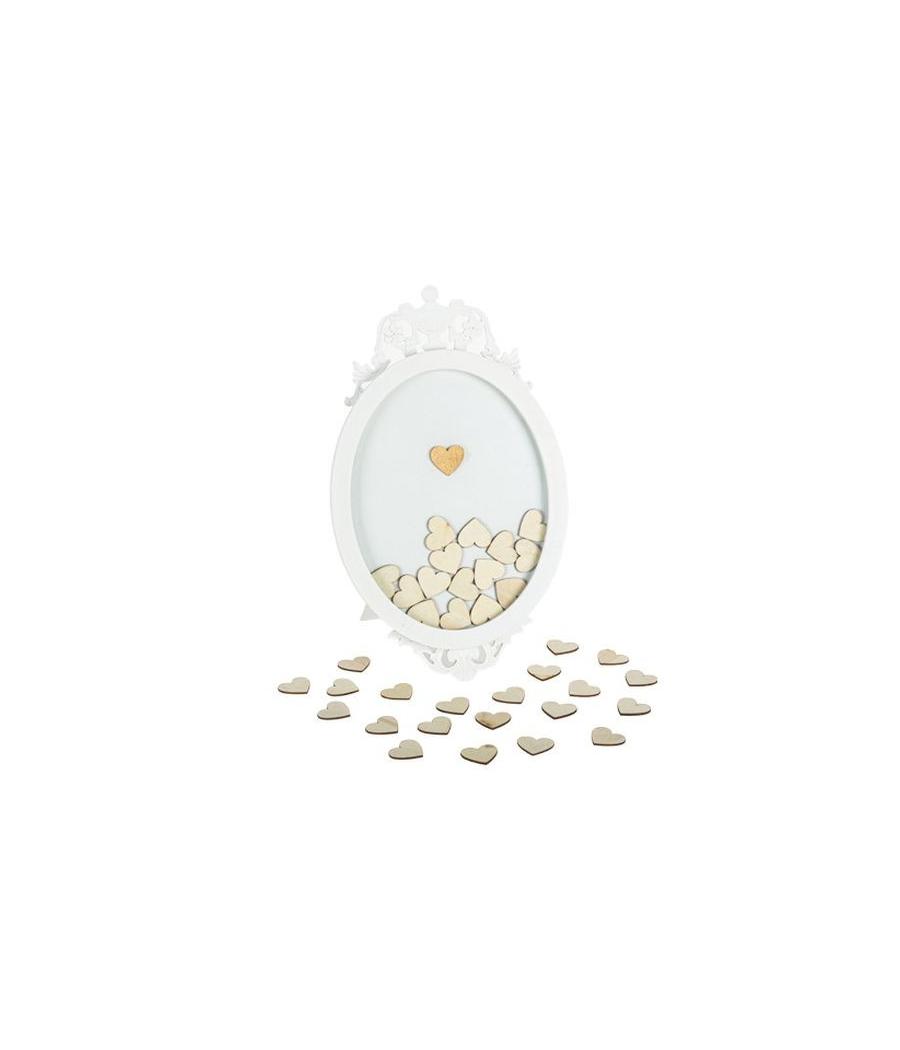 Cadre Livre d'Or Bois Blanc et Or