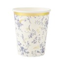 8 Gobelets Toile de Jouy Blanc Bleu et Or