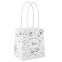 6 Sacs Cadeaux Toile de Jouy Blanc, Bleu et Or
