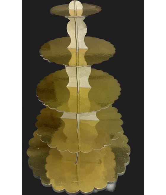 Support cupcake 5 étages Or