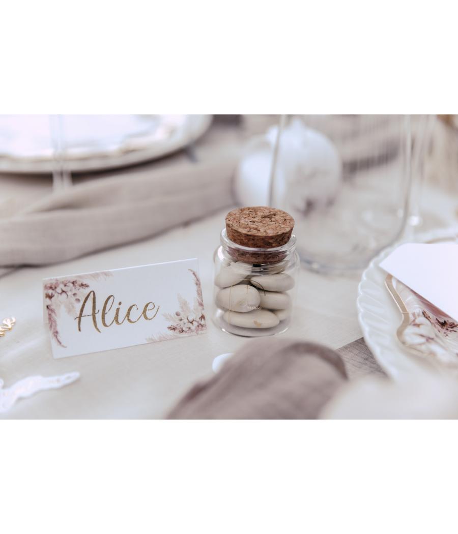 Fiole Bapteme Verre et Or + Bouchon Liege