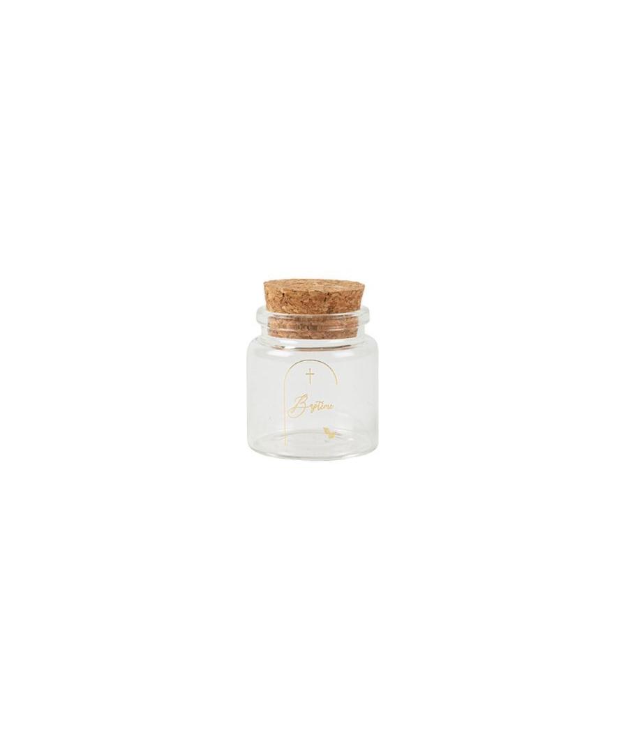 Fiole Bapteme Verre et Or + Bouchon Liege