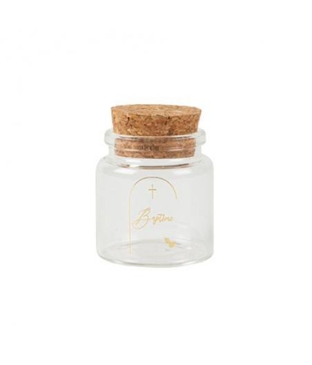 Fiole Bapteme Verre et Or + Bouchon Liege