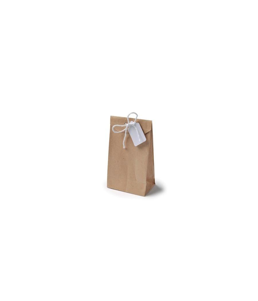 6 SACHETS KRAFT LIENS & ÉTIQUETTES BLANCHES 7,5X12,5CM