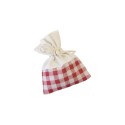 sachet en toile et tissu a carreaux