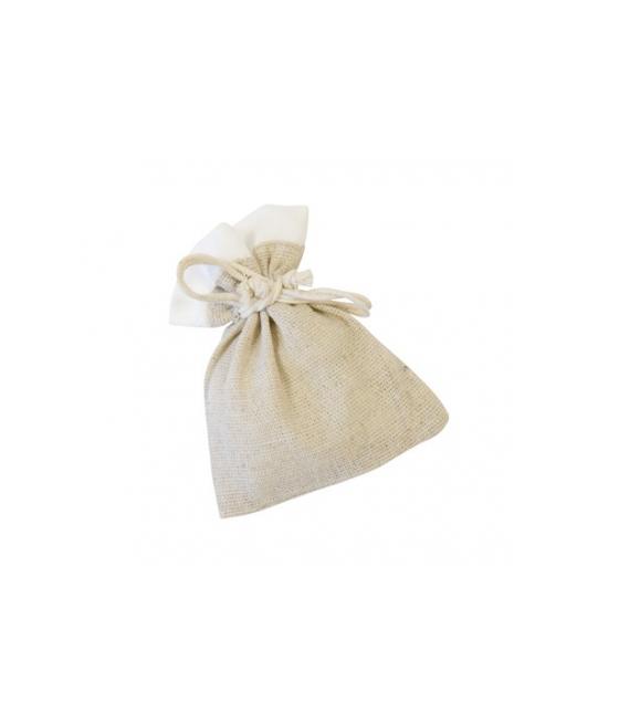 sachet en toile et tissu blanc