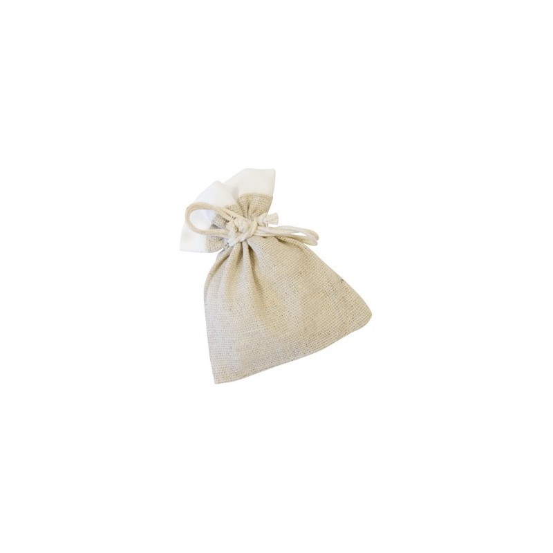 sachet en toile et tissu blanc