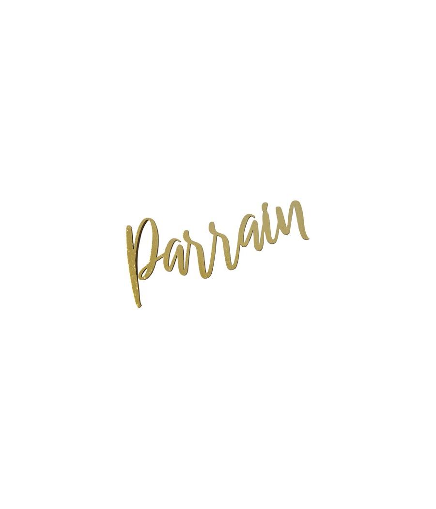 decor de table "parrain" en bois dore