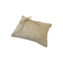 coussin d'alliances en toile avec lien corde