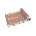 chemin de table en toile "vive les maries"