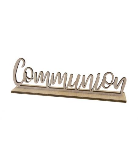 communion en bois decoration sur socle
