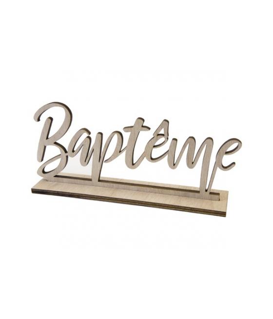 bapteme en bois decoration sur socle