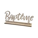 bapteme en bois decoration sur socle