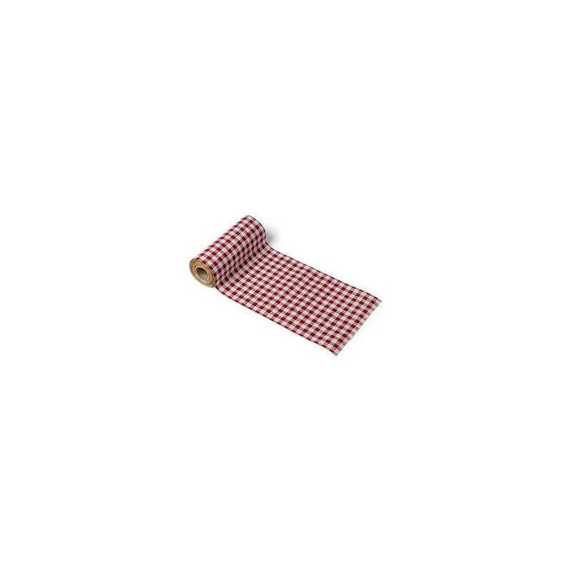 Chemin De Table Vichy Retro Lin Rouge Et Blanc 14cmx5m