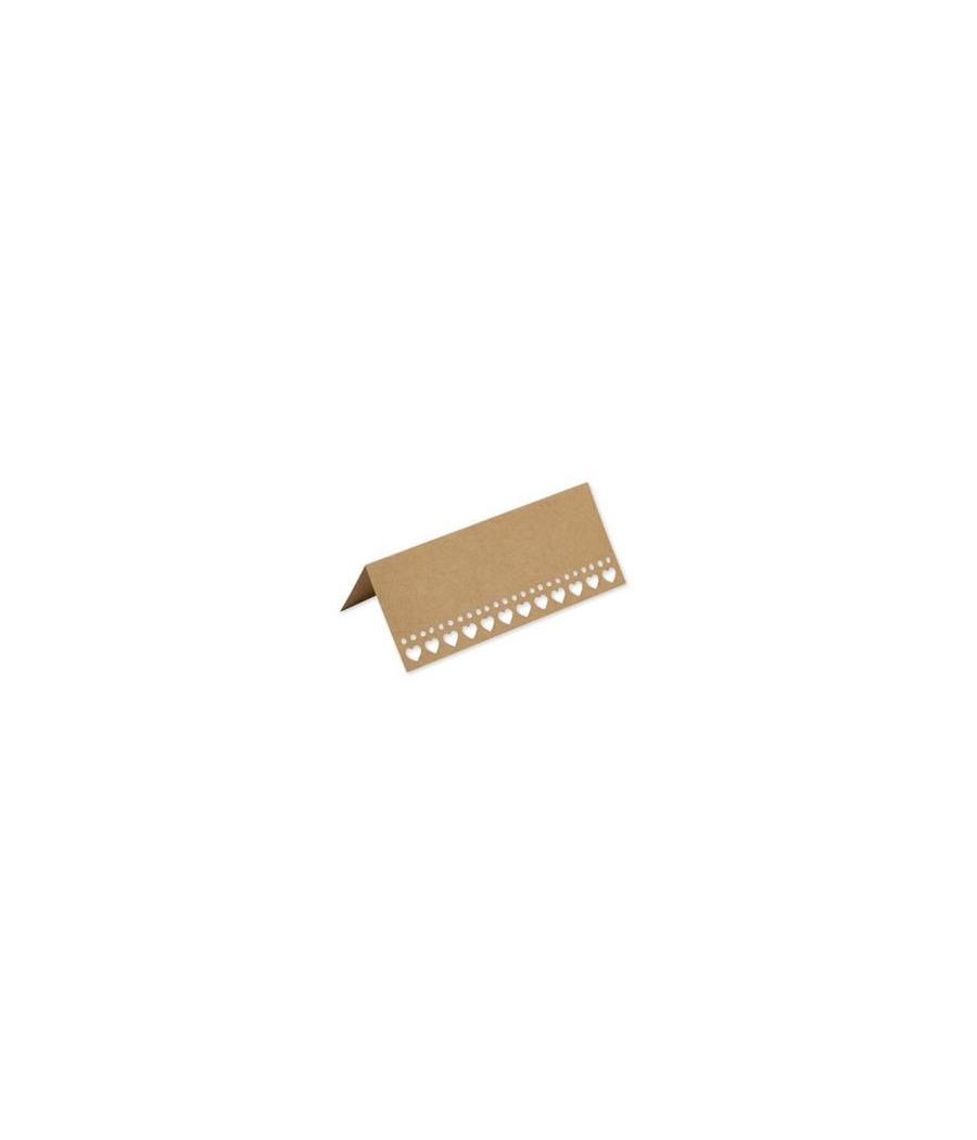 10 Marque Places Coeurs Kraft 9.5x4cm