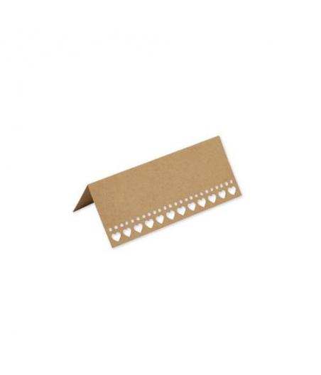 10 Marque Places Coeurs Kraft 9.5x4cm