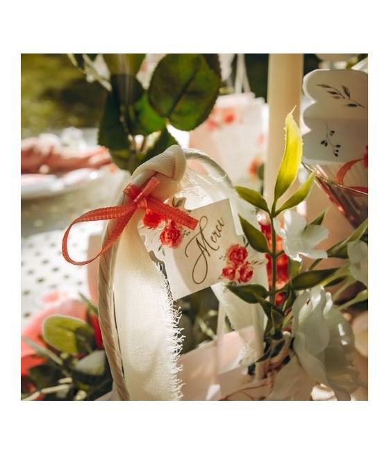 Ruban effiloche Mousseline de soie Ivoire