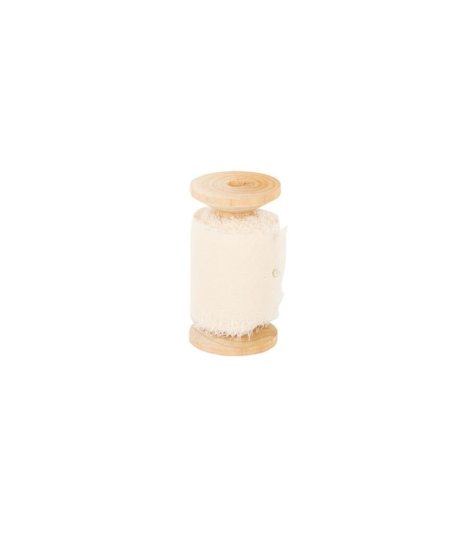 Ruban effiloche Mousseline de soie Ivoire