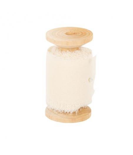 Ruban effiloche Mousseline de soie Ivoire