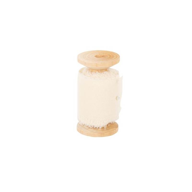 Ruban effiloche Mousseline de soie Ivoire