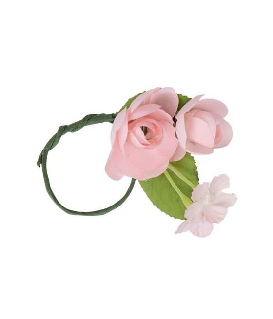 4 Ronds de Serviette Fleuris Rose