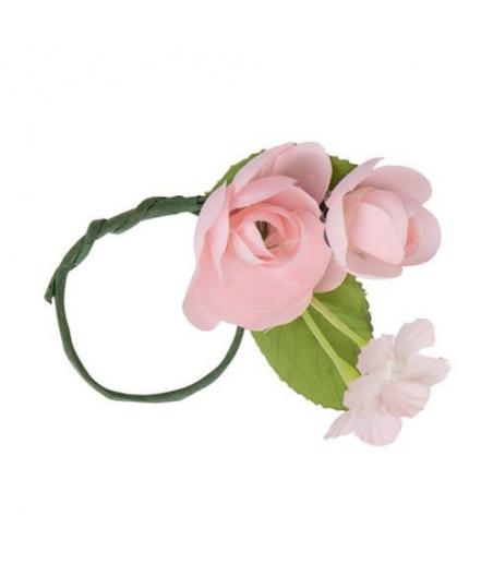 4 Ronds de Serviette Fleuris Rose