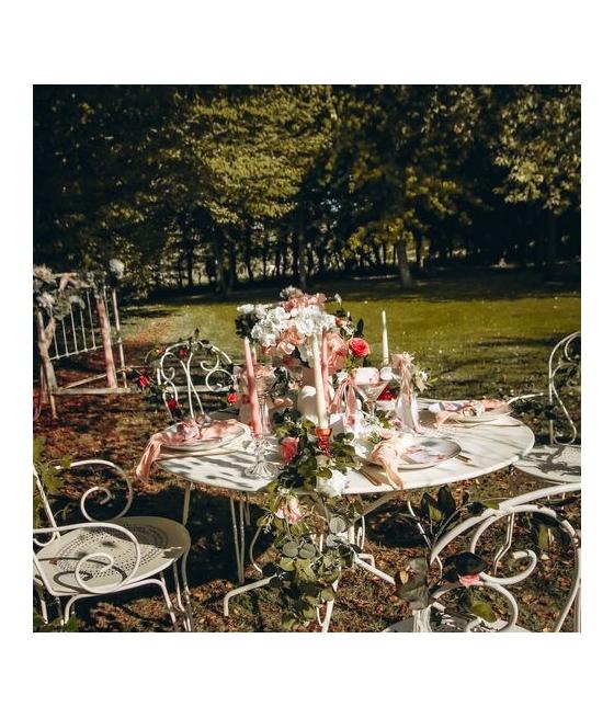 4 Ronds de Serviette Fleuris Rose