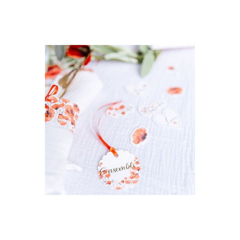 Étiquettes Poppy Love Coquelicot Rouge