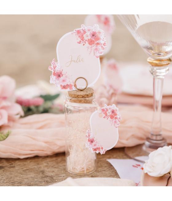 Marque Table Brindilles - Fleurs Roses