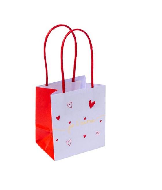 6 Sacs Cadeaux Je T'aime Blanc