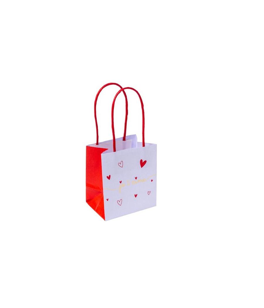 6 Sacs Cadeaux Je T'aime Blanc