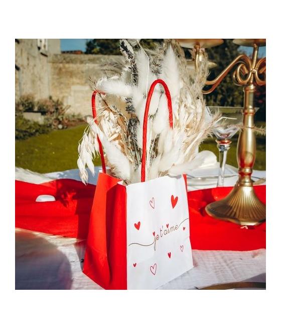 6 Sacs Cadeaux Je T'aime Blanc